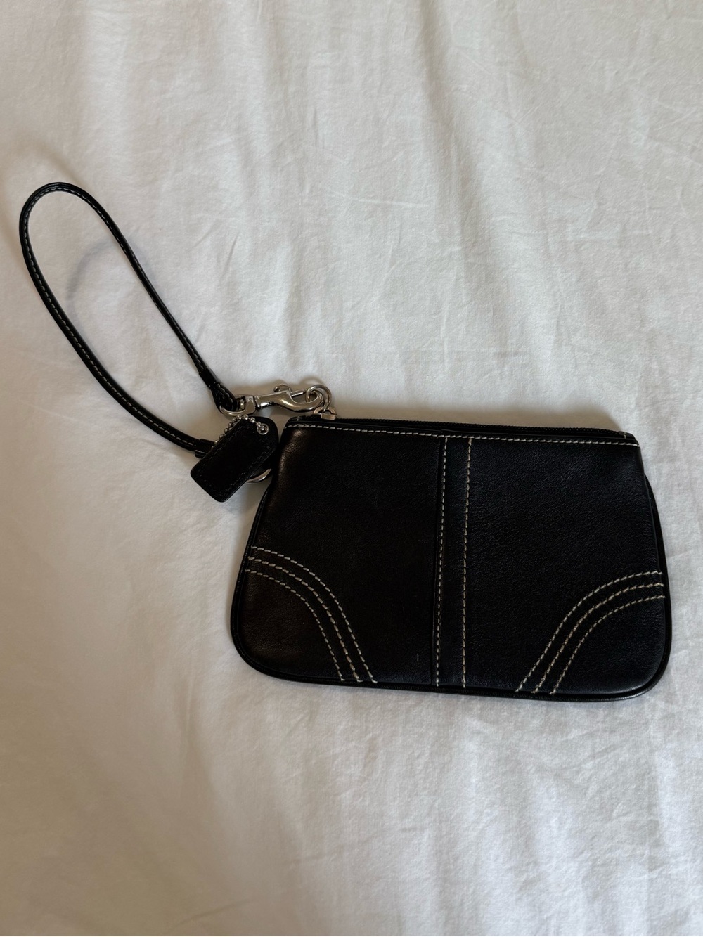 Coach Black Leather Wristlet Clutch